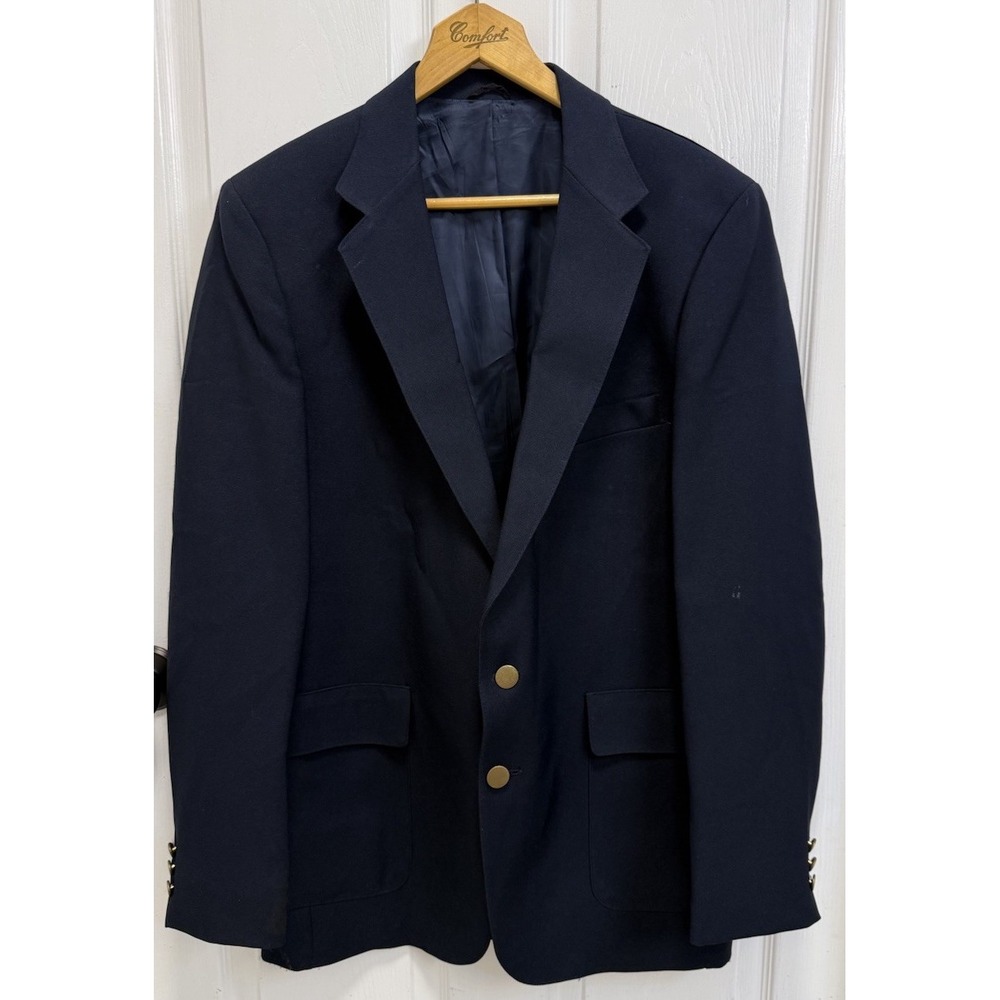 Vintage Levi's Men's 42L Menswear Action Navy Blue Suit Coat Jacket Business